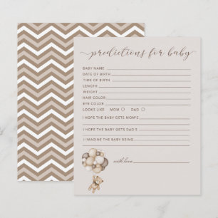 Papier Ours Avec Ballons Prédictions Pour Baby Game Card