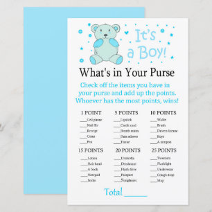 Papier Ours bleu Qu'y a-t-il dans votre sac à main