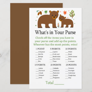 Papier Ours Ce qui est dans votre jeu de sacs à main