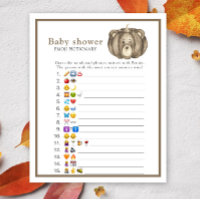 Ours Citrouille d'automne - baby shower émoticônes