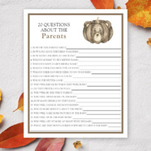 Papier Ours citrouille mignon - jeux sur les parents