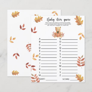 Papier Ours d'automne - Jeu d'article pour bébé. Jeu baby