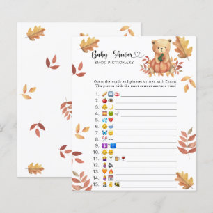 Papier Ours d'automne - jeu de pictionary d'émoticônes po