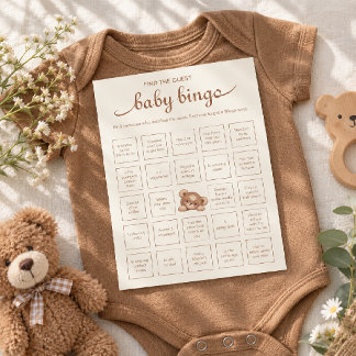 Papier Ours de Wodland trouve le jeu de bingo bébé invité