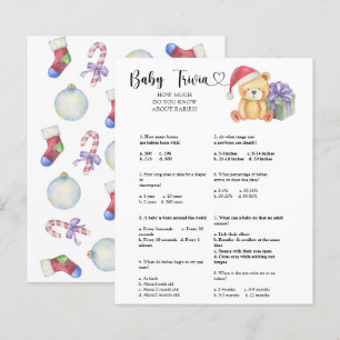 Papier Ours d'hiver - Bébé Trivia Jeu Baby shower