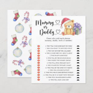 Papier Ours d'hiver - jeu de baby shower maman ou papa