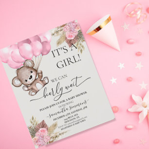 Papier Ours en peluche Baby Shower Ours en peluche Fille