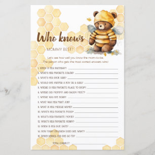 Papier Ours en peluche de miel Qui connaît MOMMY MIEUX?