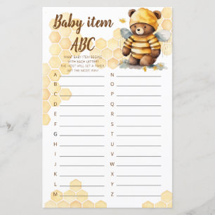 Papier Ours en peluche en miel Brown Jeu Baby item ABC