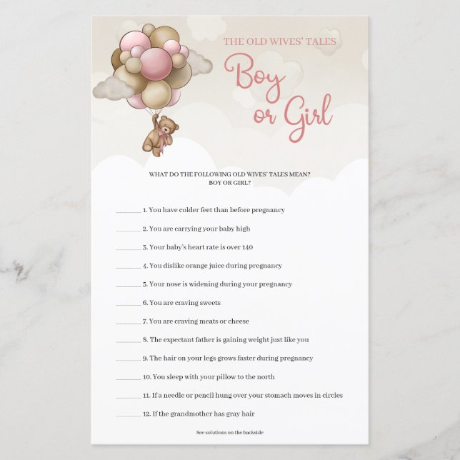 Papier Ours en peluche ivoire rose Guess Boy Or Girl tale (Devant)