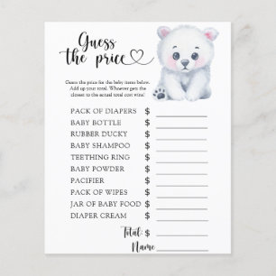 Papier Ours en peluche polaire d'hiver - Devinez le prix!