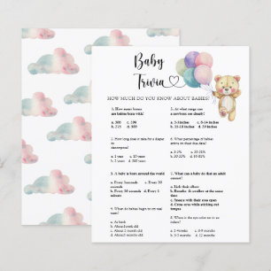Papier Ours en peluche - Trivia bébé Jeu Baby shower