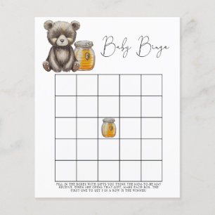 Papier Ours et miel - Jeu de bingo pour baby shower