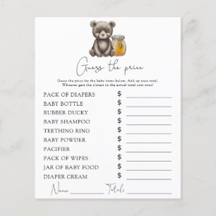 Papier Ours et miel - Jeu d'estimation de prix