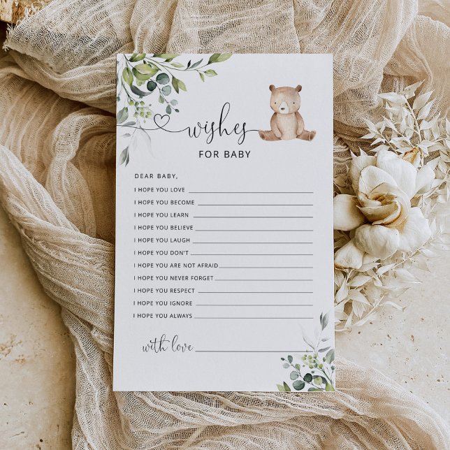 Papier Ours Eucalyptus souhaits pour bébé (Créateur téléchargé)