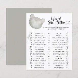 Papier Ours / Jeu de baby shower Préférerait-Elle Bébé