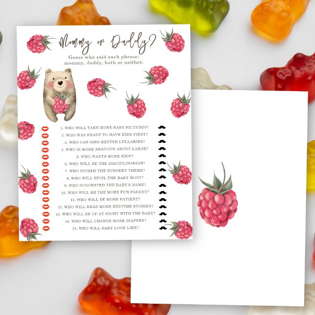 Papier Ours - maman ou papa jeu de baby shower (Créateur téléchargé)