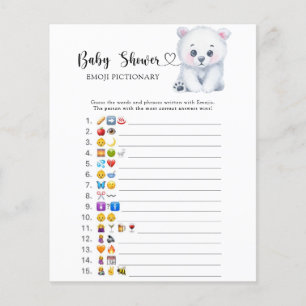 Papier Ours polaire d'hiver - émoticônes jeu