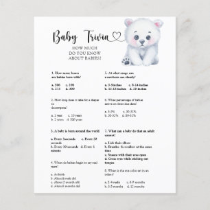 Papier Ours polaire d'hiver - Trivia bébé Jeu Baby show