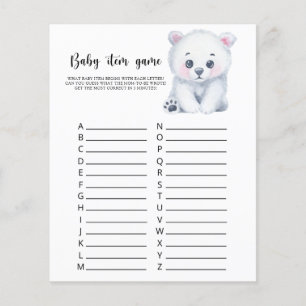 Papier Ours polaire - Jeu d'article pour bébé. Jeu de Bab