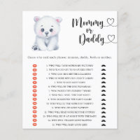 Ours polaire - jeu de baby shower maman ou papa