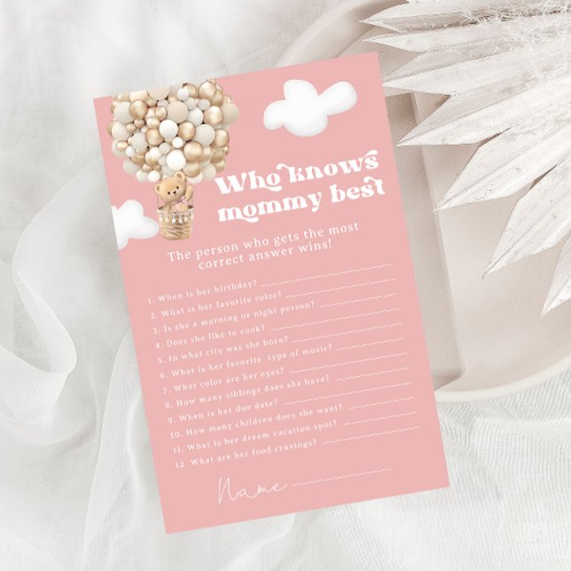 Papier Ours Qui Connaît Maman Meilleur Baby shower Fille  (Créateur téléchargé)