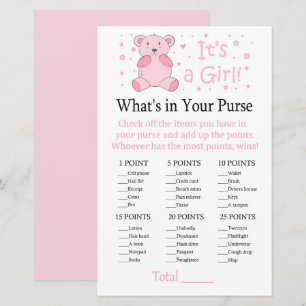 Papier Ours rose Qu'y a-t-il dans votre sac à main