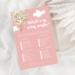 Papier Ours rose Whats dans votre sac Baby shower jeu