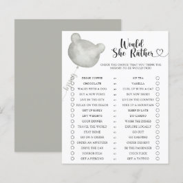 Papier Ours / Voudrait-Elle Plutôt Baby shower Jeu