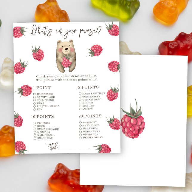 Papier Ours - Whats dans votre sac à baby shower (Créateur téléchargé)