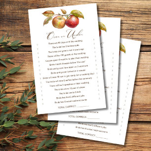 Papier Over ou Under Apple jeu de douche nuptiale de chut