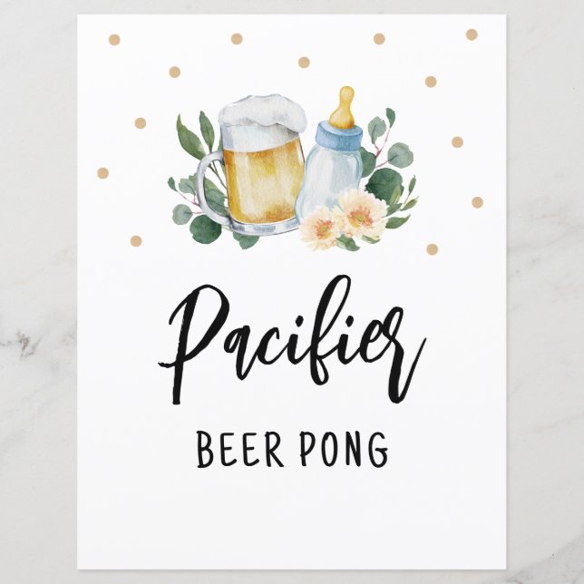 Papier Pacifier Bière Pong Game Baby Brasse De La Verdure (Devant)