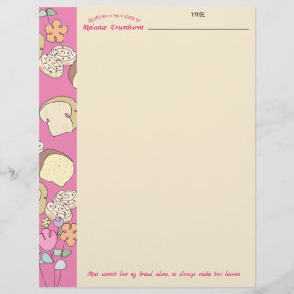 Papier Pain cannelle rouler recette personnalisée en-tête