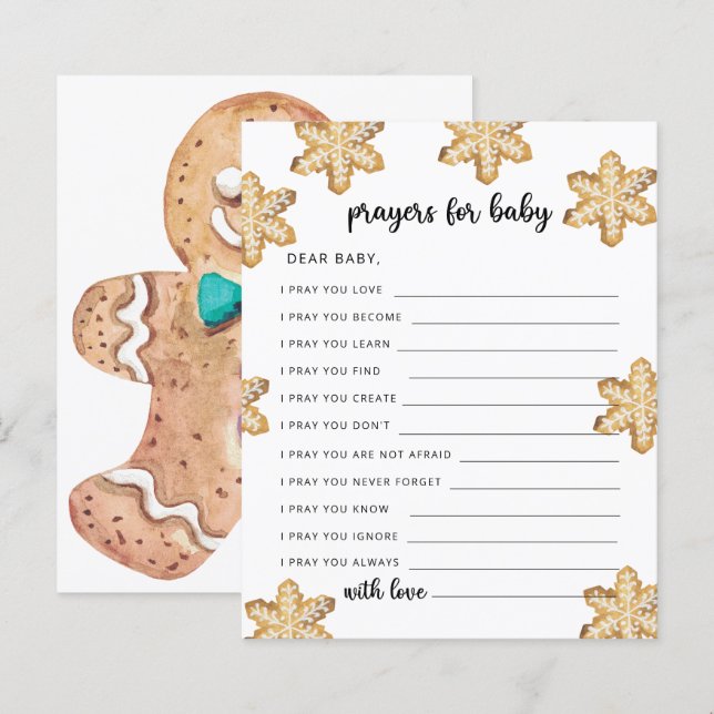 Papier Pain d'épices - prières pour bébé (Devant / Derrière)