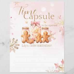 Papier Pain d'épices rose Noël Anniversaire Heure Capsule