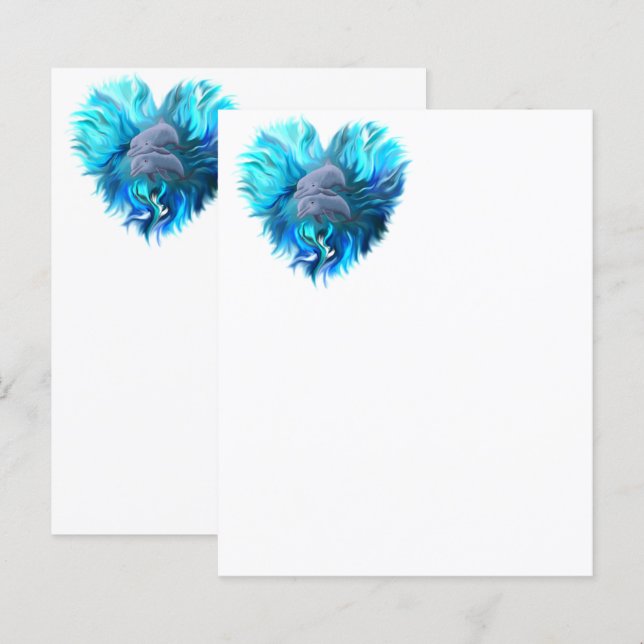 Papier Paire de dauphins (Devant / Derrière)