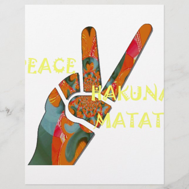 Papier Paix dehors : panneau Vibes de Hakuna Matata (Devant)