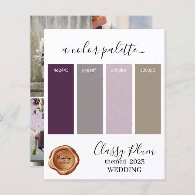 Papier Palette Card 2023, couleur Mariage de prune classi (Devant / Derrière)