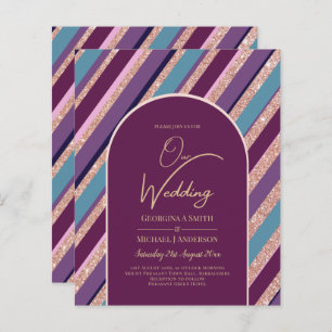 Papier Palette Plum violet Rose Mariage or 