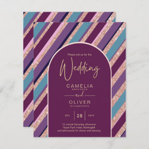 Papier Palette Plum violet Rose Mariage or 