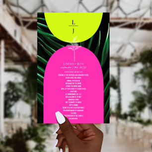 Papier Palmiers Tropicaux Néo Arches Monogramme Mariage