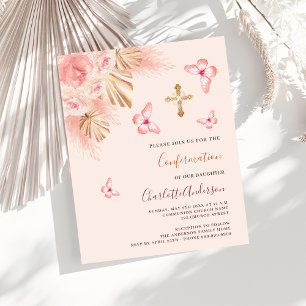 Papier Pampa papillon Confirmation d'invitation