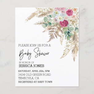 Papier Pampas Boho Grass Floral Aquarelle Budget
