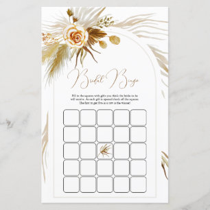 Papier Pampas Grass Bride douche jeu de bingo