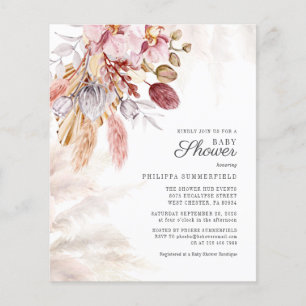 Papier Pampas Grass Floral Girl Baby shower