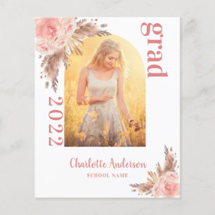 Papier Pampas herbe blush budget graduation faire-part