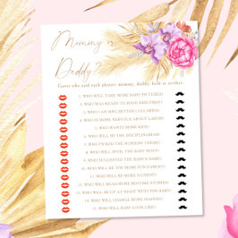 Papier Pampas herbe - maman ou papa jeu de baby shower