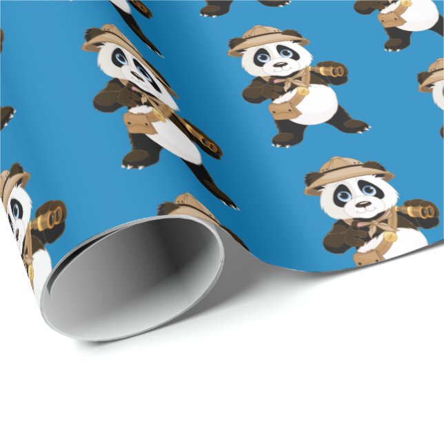 Papier-Panda-Bär umhüllen Geschenkpapier (Rolleneckpunkt)