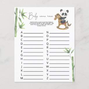 Papier Panda Bear - Baby name race jeu