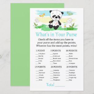 Papier Panda bébé Qu'y a-t-il dans votre sac à main